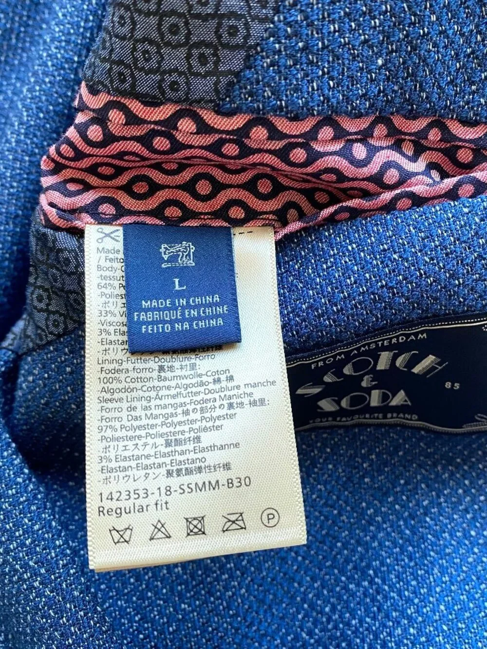 NWT Scotch & Soda Unstructured Jersey Texured Blazer Sports Coat Size L